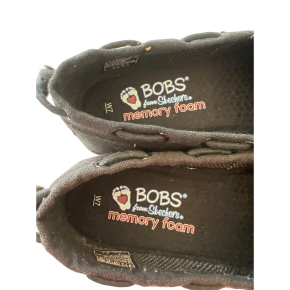BOBS Skechers Chill Flex Black Slip On Shoes Memory Foam Insoles Canvas Size 7 - Picture 4 of 8